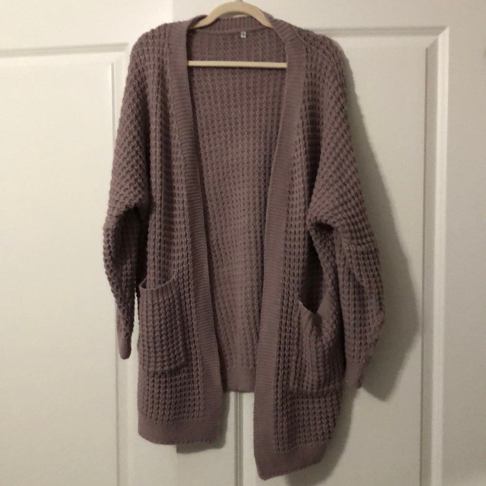 Purple Knit Cardigan